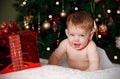 Funny baby at Christmas