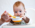 Funny baby dinner Royalty Free Stock Photo