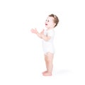 Funny baby girl clapping hands