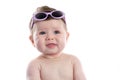 Funny baby girl with sunglasses Royalty Free Stock Photo