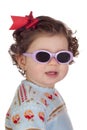 Funny baby girl with sunglasses Royalty Free Stock Photo