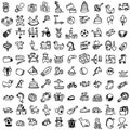 Funny baby icons. vector doodle collection of hand drawn icons f Royalty Free Stock Photo