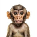 A funny baby monkey face isolated on a transparent background Royalty Free Stock Photo