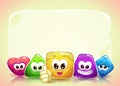 Funny background with cute shape characters Royalty Free Stock Photo