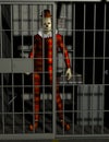 Funny Bad Clown Jail Illustration Royalty Free Stock Photo