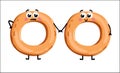 Funny bagel isolated cartoon character Royalty Free Stock Photo