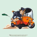 the Funny Bajaj mascot illustration.