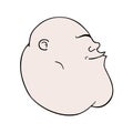 Funny bald man draw Royalty Free Stock Photo