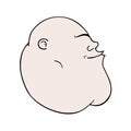 Funny bald man draw