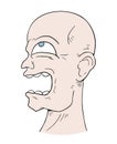 Funny bald man draw