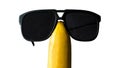 Funny banana in glasses,isolated on white background. Royalty Free Stock Photo