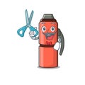 Funny Barber thermos bottle Scroll cartoon character design style