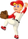 Funny Baseball Player Cartoon