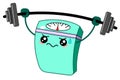 Funny bathroom kawaii scale mascot character healthy concept vector illustration isolated