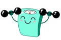 Funny bathroom kawaii scale mascot character healthy concept vector illustration isolated