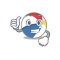 Funny beach ball making Thumbs up gesture