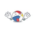 Funny beach ball mascot design with Tongue out