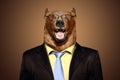 Funny bear in a business suit