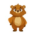 Funny Bear Cub with Cute Snout Vector Illustration