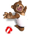 Funny bear plays volleyball Royalty Free Stock Photo