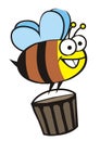 Funny bee, cartoon, smiling bee, wasp, vector illustration