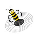 Funny bee and target vector illustration Royalty Free Stock Photo