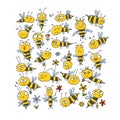 Funny Bees family. Beehive for your design