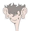 Funny big ears boy draw Royalty Free Stock Photo