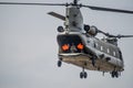 Funny big red hands waving from the helicopter cockpit in the RIAT airshow