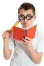 Funny bioy in geeky glasses Royalty Free Stock Photo