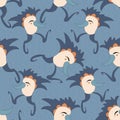 Funny bird beak cartoon seamless pattern