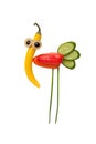 Funny bird made of vegetables