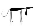 Funny Black Dog Silhouette For Your Design
