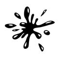 Funny black ink blot, vector ink splatter with highlights - symbol of mistakes, learning to write with ink Royalty Free Stock Photo