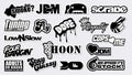 Funny Black And White Car Decals Royalty Free Stock Photo