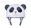 Funny black and white panda shaped helmet for kids. Royalty Free Stock Photo