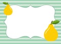 Funny blank label sticker of yellow pear