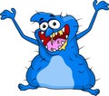 Funny blue monster cartoon