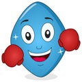 Funny Blue Pill Viagra with Boxing Gloves