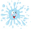 Funny blue water splash drops Royalty Free Stock Photo