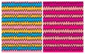 Funny Blue, Yellow, Pink and Black Zigzags Illustration. Multicolor Zigzags Design. Royalty Free Stock Photo