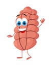 Funny boiled sausage on white background, funny character collection