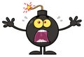 Funny Bomb Cartoon Mascot Character With A Panic Expression