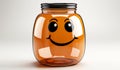 Funny bottle with smiling face. AI generated