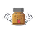 Funny bottle vitamin b cartoon design with tongue out face