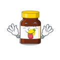 Funny bottle vitamin c cartoon design with tongue out face