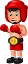 Funny Boxer Boy Cartoon Royalty Free Stock Photo