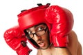 Funny boxer isolated Royalty Free Stock Photo