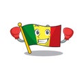 Funny Boxing flag mali cartoon character style