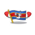 Funny Boxing flag swaziland cartoon character style